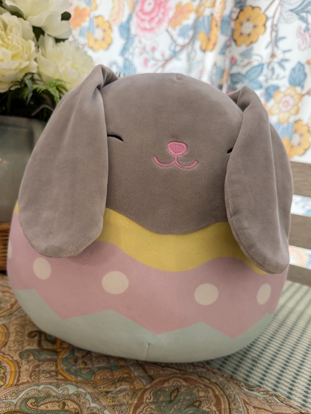 Squishmallows 16” Original Easter Bunny in Egg Gray Pink Pastel Plush 2020